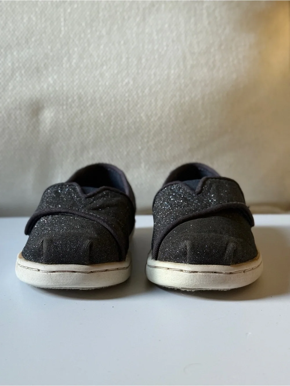 TOMS Toddler T6 Dark Metallic Midnight Glitter Slip On Alpargata Flat Shoes